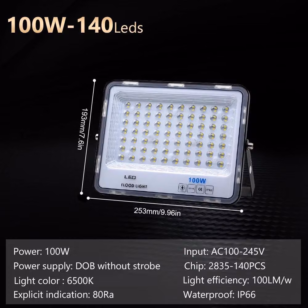 Proiettore LED da esterno - 100 W - IP66 impermeabile - 110–240 V CA - 6500 K bianco freddo - Cambio colore - Involucro in alluminio