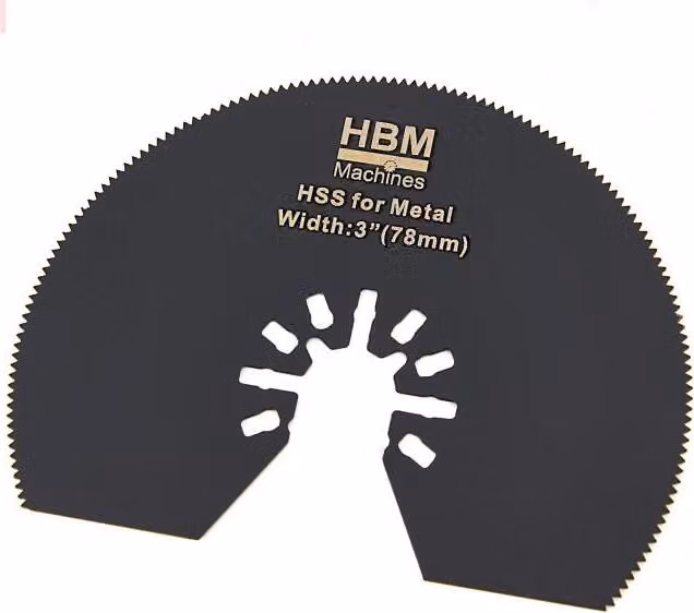 Lama per seghetto, 78 mm, semicircolare in HSS, per utensili multifunzione, adatta per metallo, legno e plastica