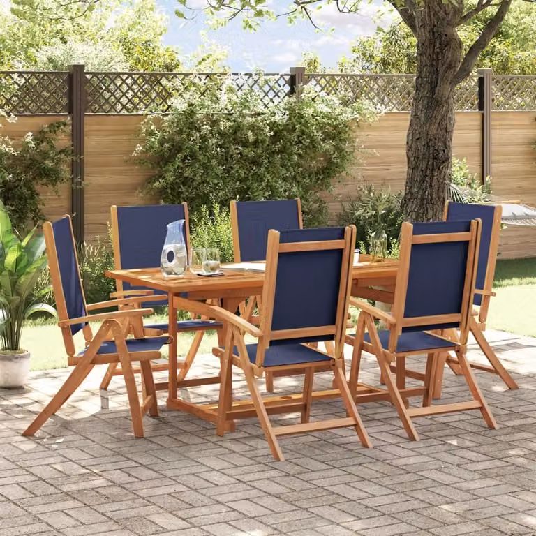 Maison Exclusive - Set da pranzo da giardino a 7 pezzi in legno massello di acacia e Textilene