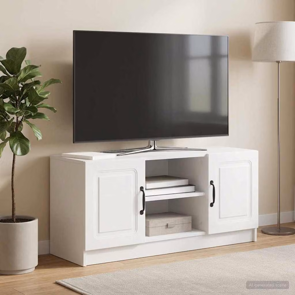 Mobile TV moderno vidaXL Bianco in legno ingegnerizzato L/P/H: 102 x 34,5 x 47 cm