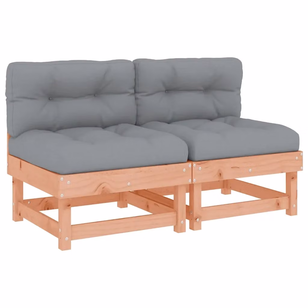 Set di 2 divani vidaXL in legno massello di Douglas con cuscini grigi per giardino e terrazzo – 2