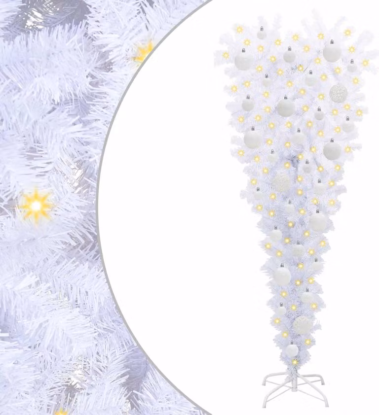 Albero di Natale artificiale Bianco 120 cm PVC e Acciaio