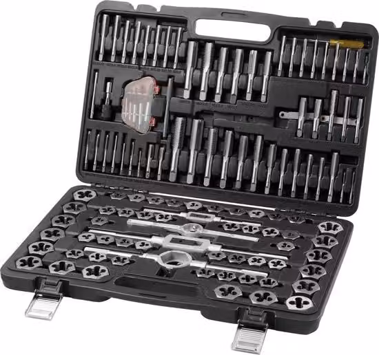 Set di 116 Pezzi per Taglio Cavi con Grucce e Matrici in Acciaio Inox Color Argento