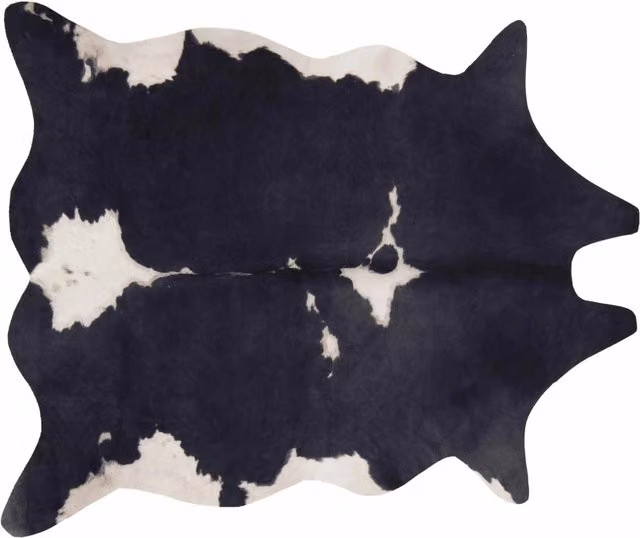 Tappeto Oviala con motivo animalier in finta pelle di mucca nero L: 155 cm, P: 190 cm