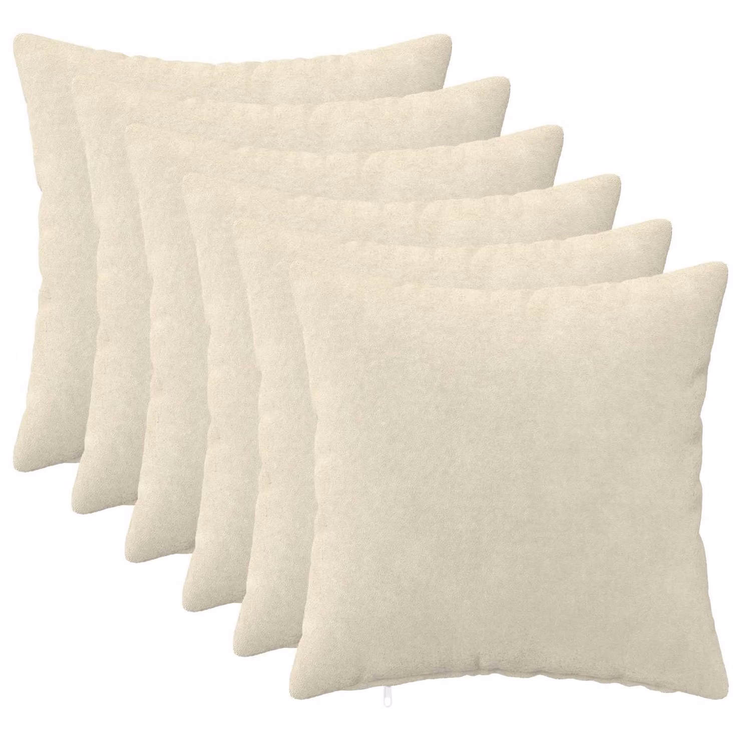 vidaXL Cuscino con cuscino HEERLEN 6 pz Crema Fleece in microfibra