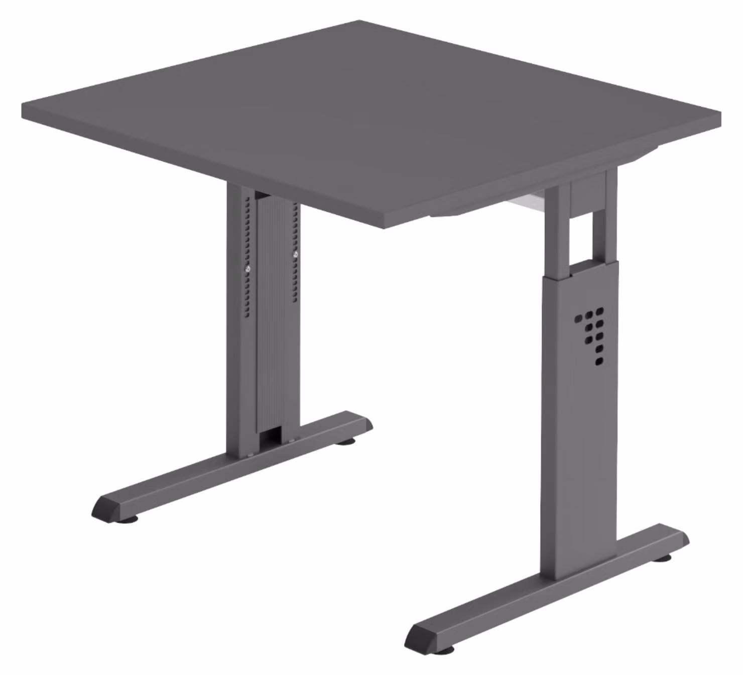 bümö Scrivania Serie-O - Dimensioni: 80 x 80 cm, Decorazione: grafite, Struttura: grafite