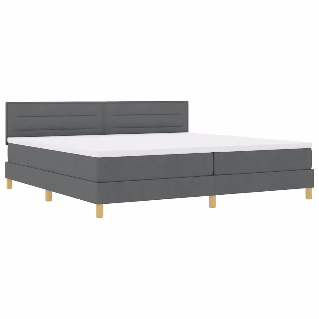 Letto matrimoniale moderno vidaXL in tessuto grigio con illuminazione LED sottostante e porta di ricarica USB L/P/H: 200 x 200 x 203 cm – 2
