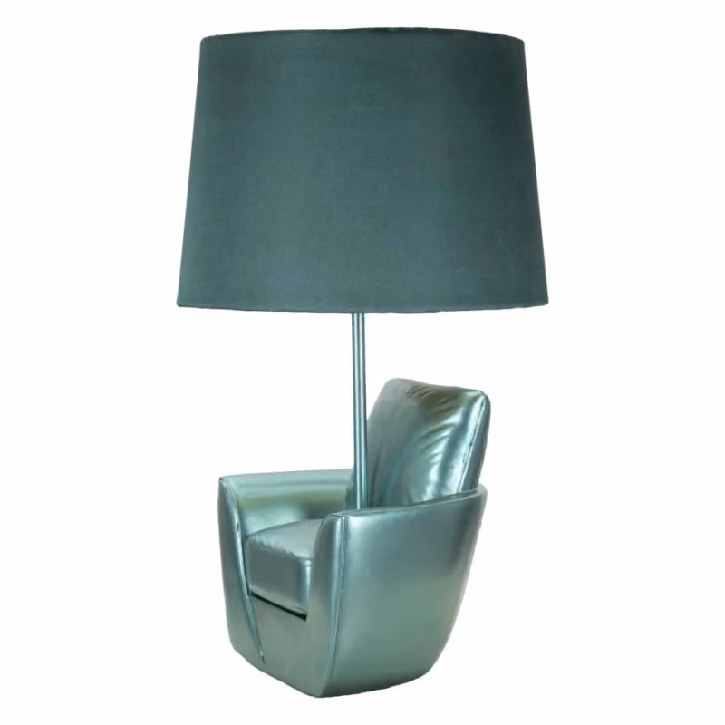 Lampada da comodino Midcentury Mauro Ferretti Blu H 43 cm, ø 26 cm – 2