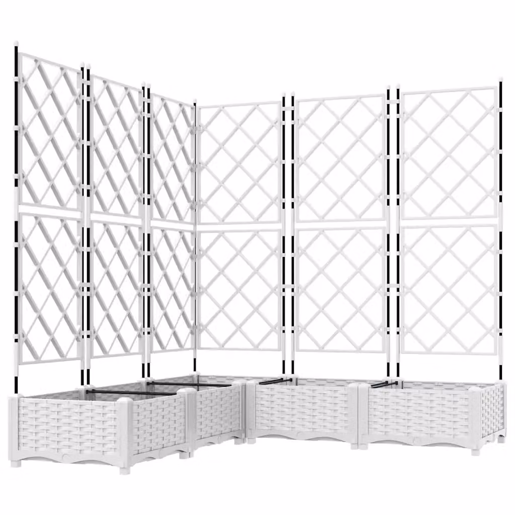 Set di 5 fioriere da esterno vidaXL in acciaio bianco, L/P/H: 120 x 120 x 125,5 cm – 2