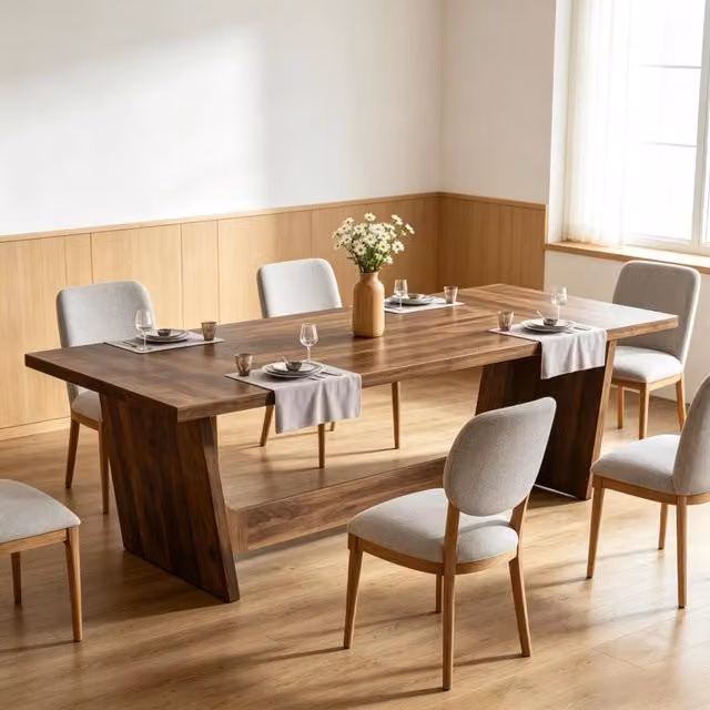 Tavolo da pranzo per 6-8 persone con piano impiallacciato in legno marrone portata 150 kg 180 × 79 × 75 cm
