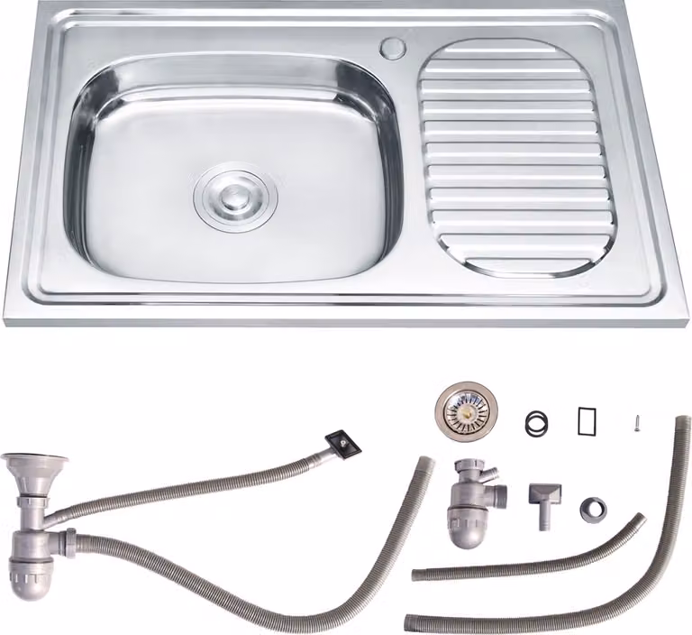 Melko lavello da cucina in acciaio inox - lavello da incasso 75CM orientamento a sinistra