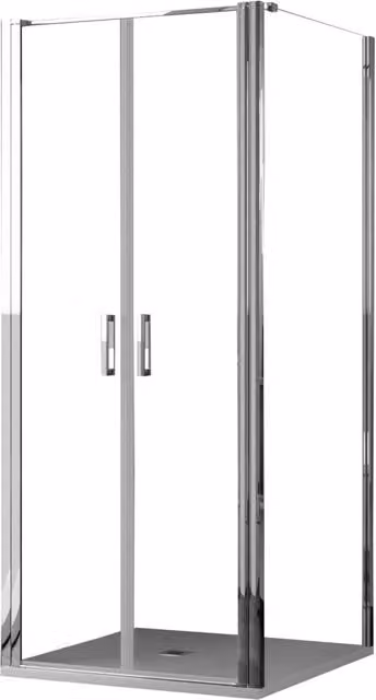 Box Doccia angolare 70x70 cm 2 ante Saloon in Cristallo trasparente 6mm H195 Bonussi Marty