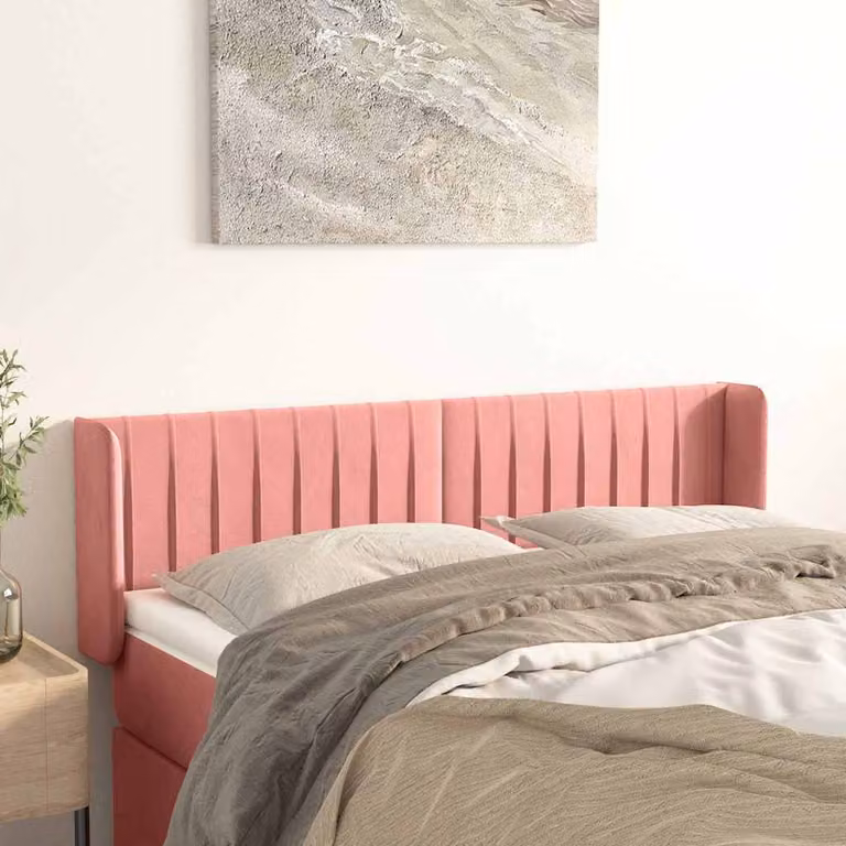 Testiera ad orecchio vidaXL in velluto rosa L: 147 cm, P: 16 cm, H: 78-88 cm