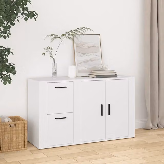 Credenza bianca vidaXL in legno multistrato per sala da pranzo L/P/H: 100 x 33 x 59,5 cm