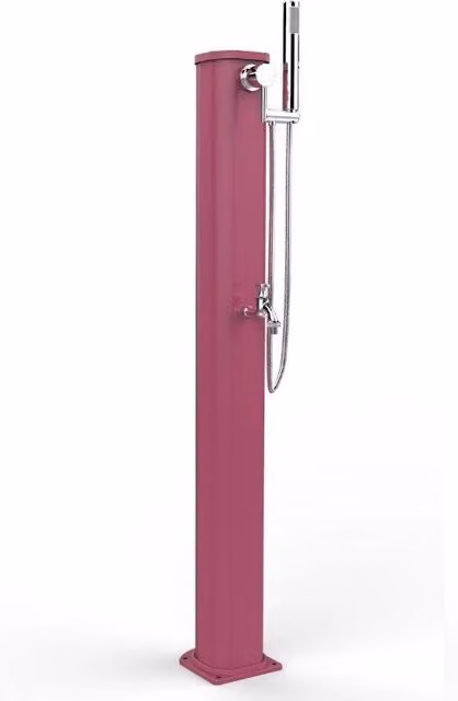Doccia Solare In Alluminio Jolly Go 17,5Lt Con Doccetta Mobile E Lavapiedi Colore Fuxia Cv-Jg180/4003