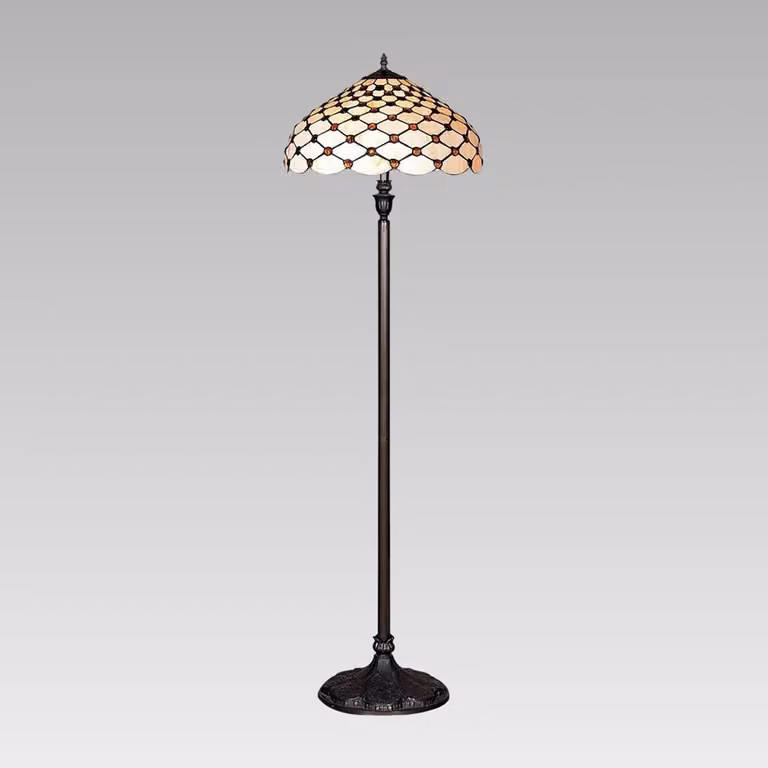Lampada da terra TIFFANY 2xE27/40W marrone antico con interruttore