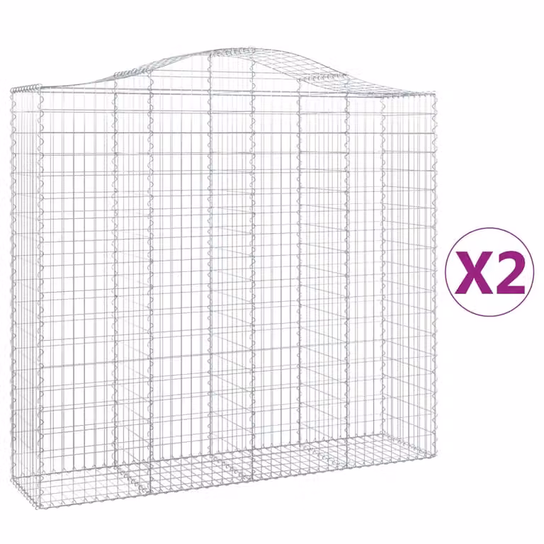 Cesti Gabbioni ad Arco 2 pz 200x50x180/200 cm Ferro Zincato