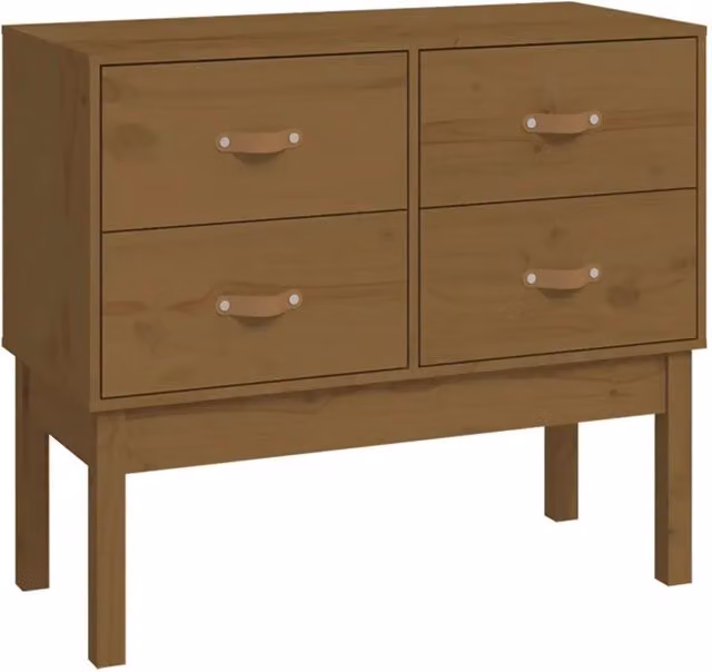 Armadio console in legno massello di pino soggiorno ufficio 90 x 40 x 78 cm stoccaggio ottimale stile rustico legno marrone miele 02_0048455