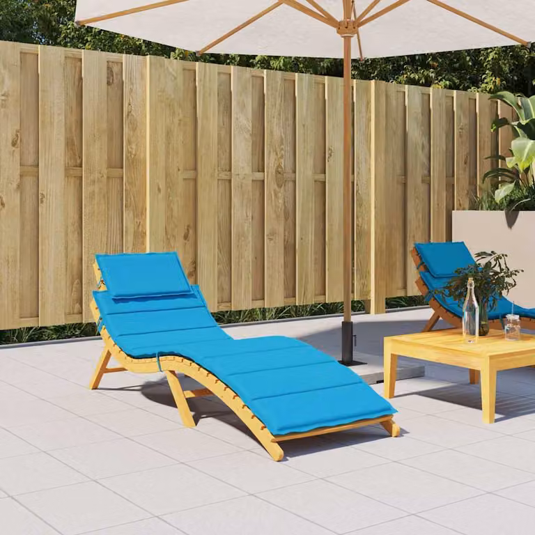 Cuscino per lettino vidaXL blu in tessuto Oxford impermeabile e traspirante L/P/H: 186 x 58 x 4 cm