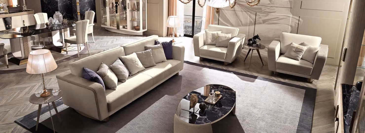 Italien Möbel Sofagarnitur 3+1+1 Sitzer Set Design Sofa Polster Couchen Couch