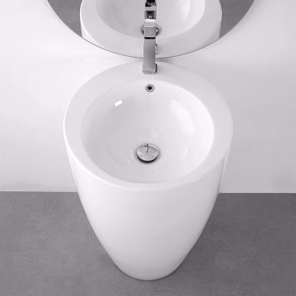 Lavabo freestanding Tokyo in ceramica bianco lucido L: 50 cm, H: 85 cm – 2