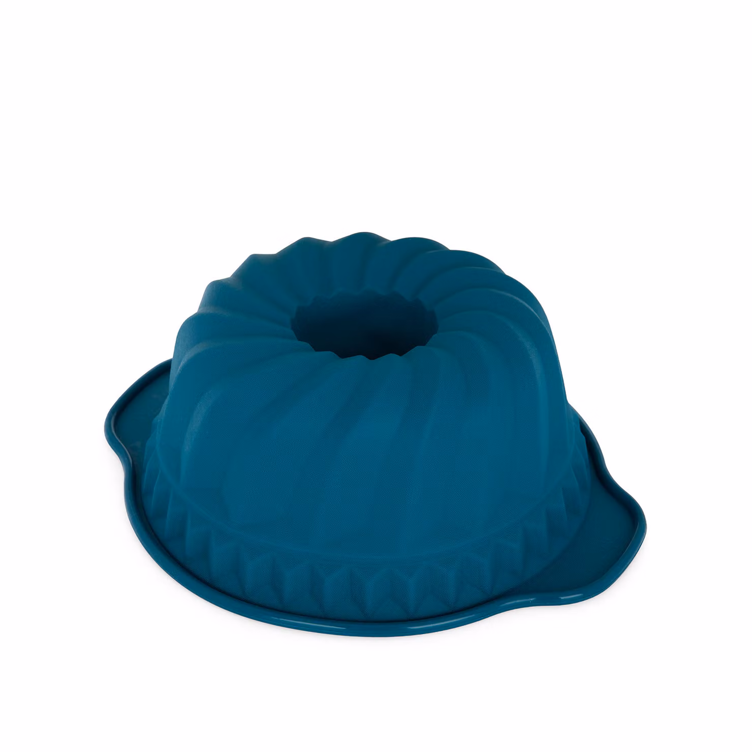 Stampo per ciambella Bundt tondo in silicone azzurro con rivestimento antiaderente e lavabile in lavastoviglie – 2