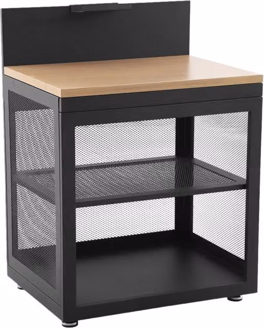 Cucina da esterno modulare in acciaio e decorazione legno 1 ripiano,