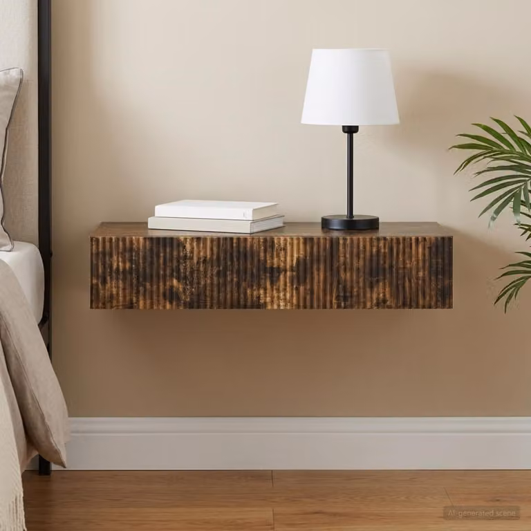 Tavolino da parete in legno lavorato, dimensioni 87,5 x 34,5 x 17 cm