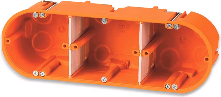 Scatola per apparecchi da parete a cavità solida, 210x68x63 mm, versione tripla, IP30