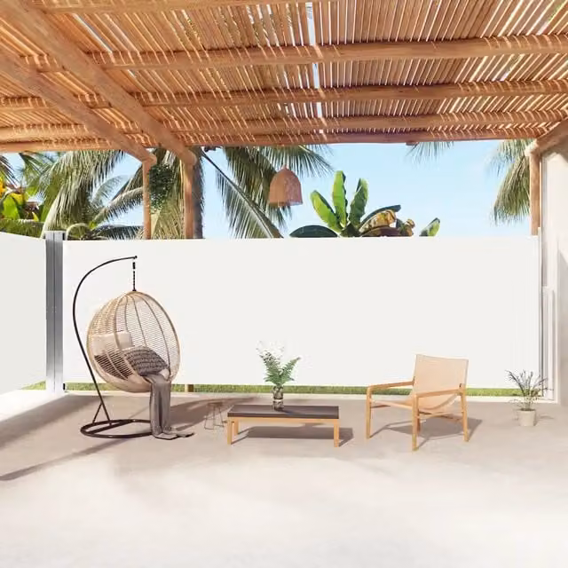 Tenda da sole laterale retrattile Videx in poliestere beige e bianco, L: 1000 cm, H: 200 cm