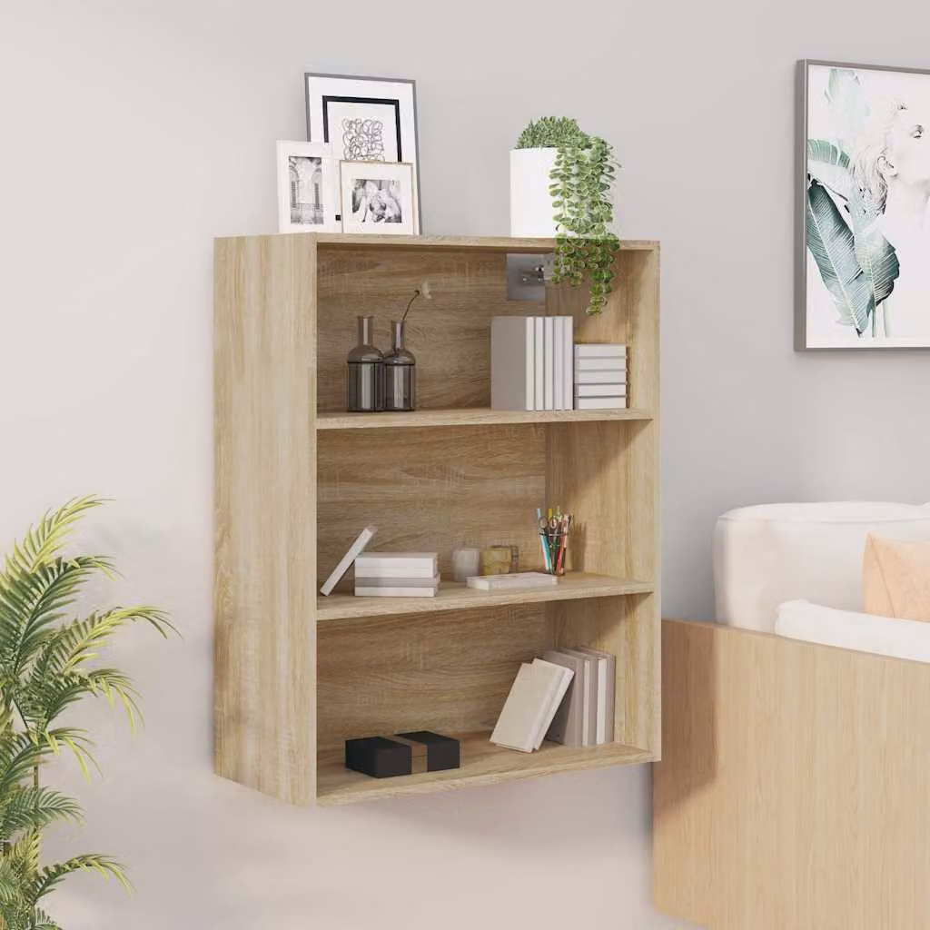 Armadietto Pensile a Parete vidaXL in Rovere Sonoma, Colore Marrone, L: 69,5 cm, P: 32,5 cm, H: 90 cm