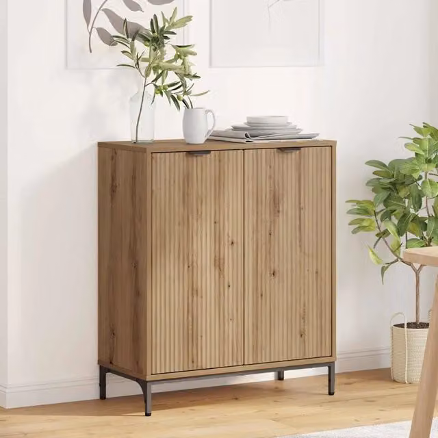Credenza Buffet Moderna vidaXL in Legno Rovere Marrone L: 69,5 cm, P: 33 cm, H: 82 cm – 1