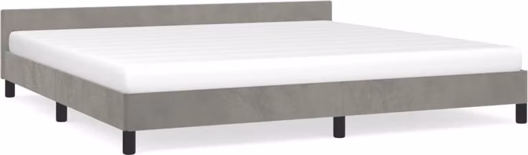 Giroletto senza Materasso Grigio Chiaro 200x200 cm Velluto