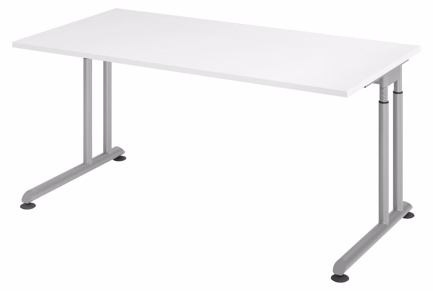 bümö Scrivania Serie-Z - Decorazione: bianco, struttura: argento, dimensioni: 160 x 80 cm