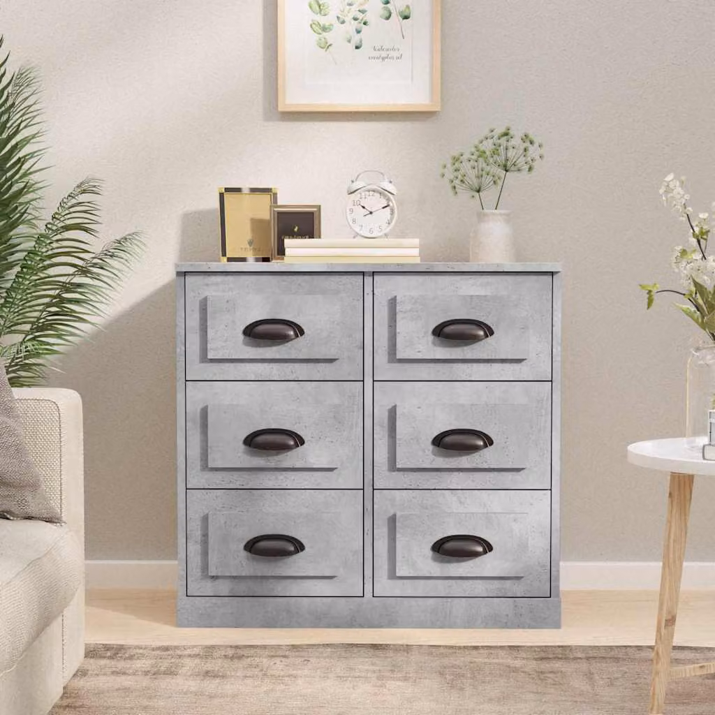 Credenza vidaXL in legno multistrato e MDF Grigio, sospesa, L 70 cm x P 35,5 cm x H 67,5 cm