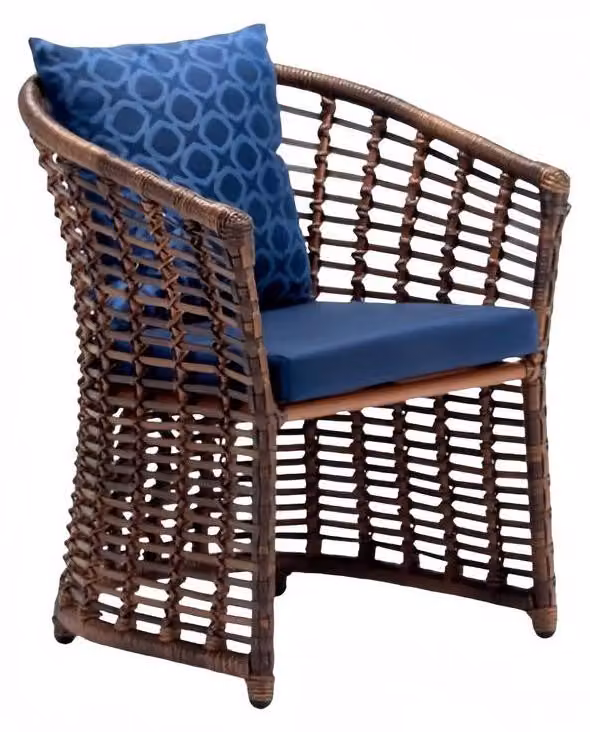 Modern Rattan Sessel 1 Sitzer stilvoll Braun Terrasse Luxus Design Möbel