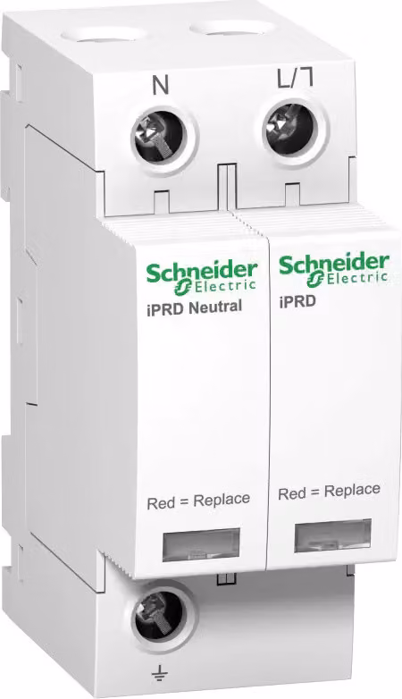 Schneider Electric iPRD40, tipo 2, moduli di protezione plug-in, 1P+N, Imax 40kA A9L40500