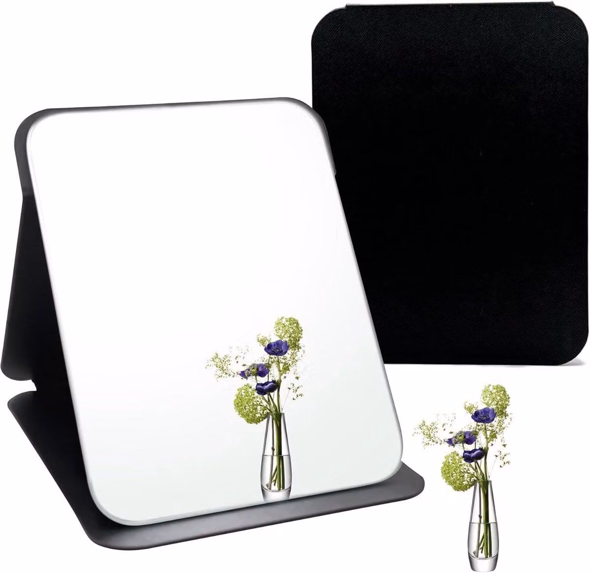 Specchio da trucco portatile, ideale per viaggi e uso domestico - Piccolo, 16 x 11 cm