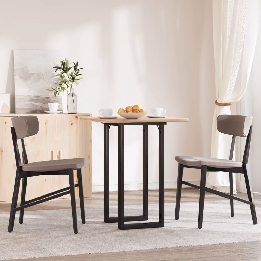 vidaXL Gambe per Tavolo da Pranzo a O in Acciaio Verniciato Nero L/P/H: 40 x 40 x 73 cm