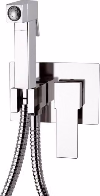 Miscelatore incasso per shut-off con doccetta shut-off , supporto doccia-presa acqua e flessibile doccia.