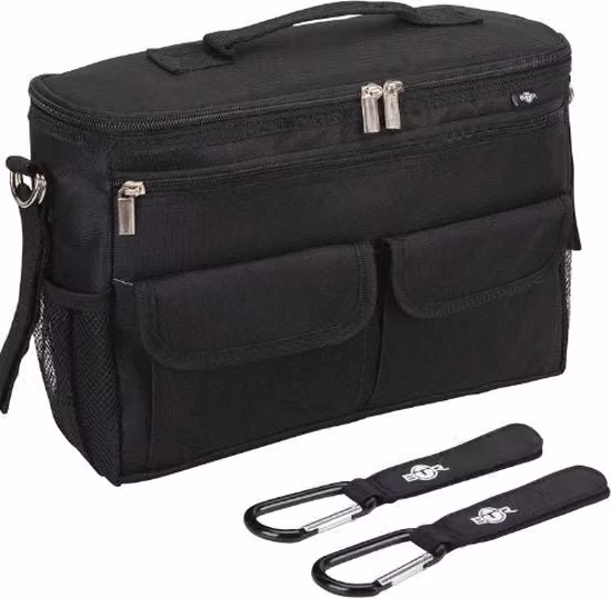 Organizzatore per passeggino con tasche lavabile, nero