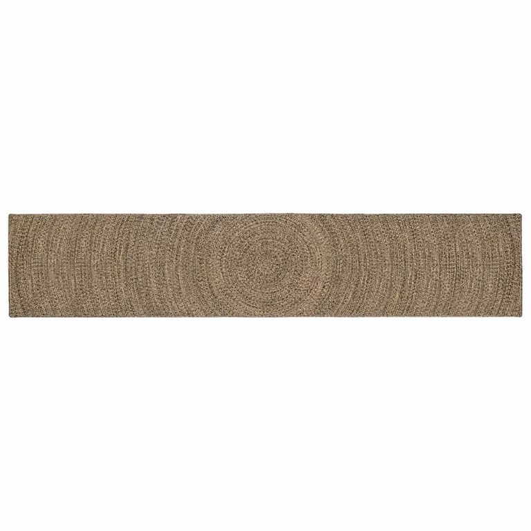 Tappeto da area moderno in juta vidaXL, rettangolare, beige e nero, L 400 cm x P 60 cm