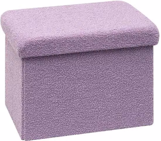 Ibenzoa® Poggiapiedi con spazio contenitore – Panca pieghevole, 42 x 32 x 32 cm, 36 litri, viola, rivestimento in pile/velluto, imbottitura da 20 mm, pannello MDF di classe E1, portata massima 120 kg
