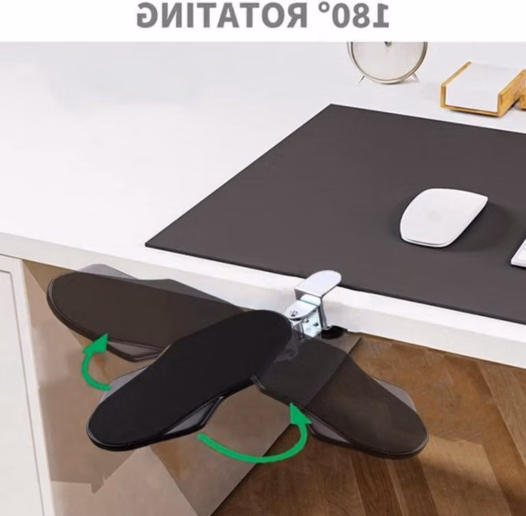 Bracciolo ergonomico con rotazione a 180°, poggiapolsi regolabile, ideale per l'uso in casa e in ufficio, colore nero, confortevole e di supporto