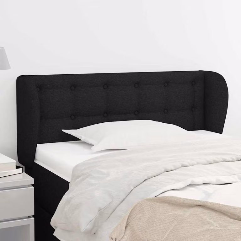 Testiera ad orecchio vidaXL in tessuto nero L: 103 cm, P: 23 cm, H: 78-88 cm