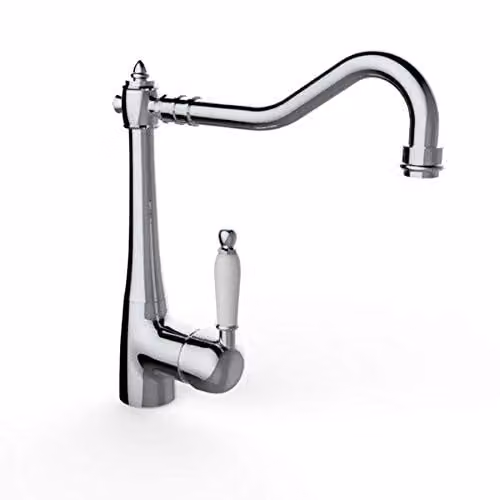 miscelatore retrÃ² per lavabo bagno o lavello cucina cromato con inserto in ceramica bianca