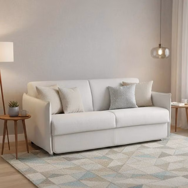 Divano Letto Gravere DMORA 3 Posti Sfoderabile Grigio Chiaro Made in Italy L/P/H: 200 x 95 x 45 cm – 1