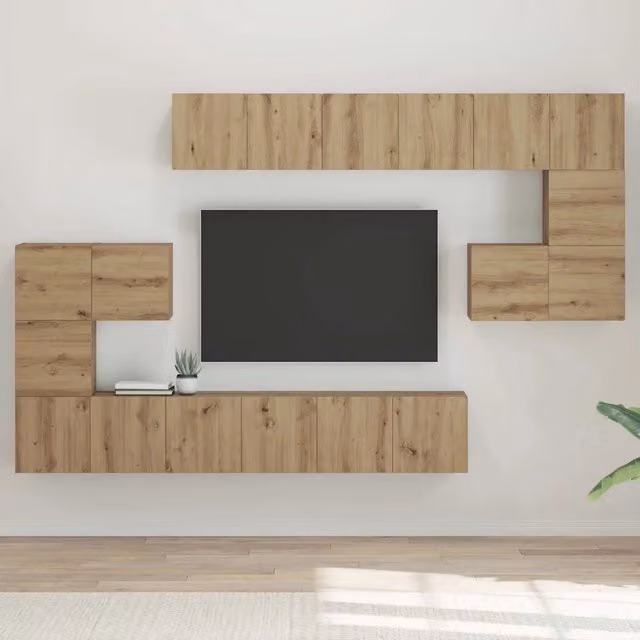 Set mobile TV 10 pz Rovere artigianale Legno ingegnerizzato 3393320