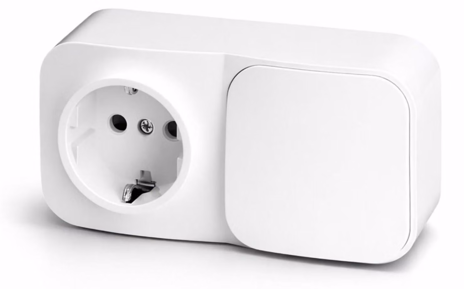 Prese e interruttori da incasso, modello RT1, colore bianco, dimensioni 128x66x43 mm