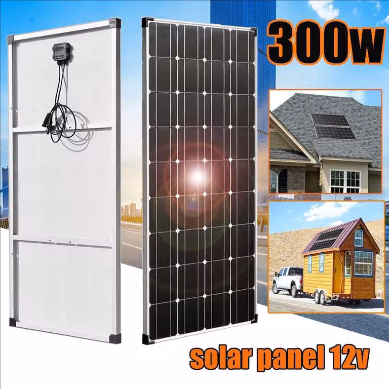 Pannello solare monocristallino da 150W - Sistema di pannelli solari robusto con telaio in alluminio e un'efficienza del 19,5%, ideale per camper